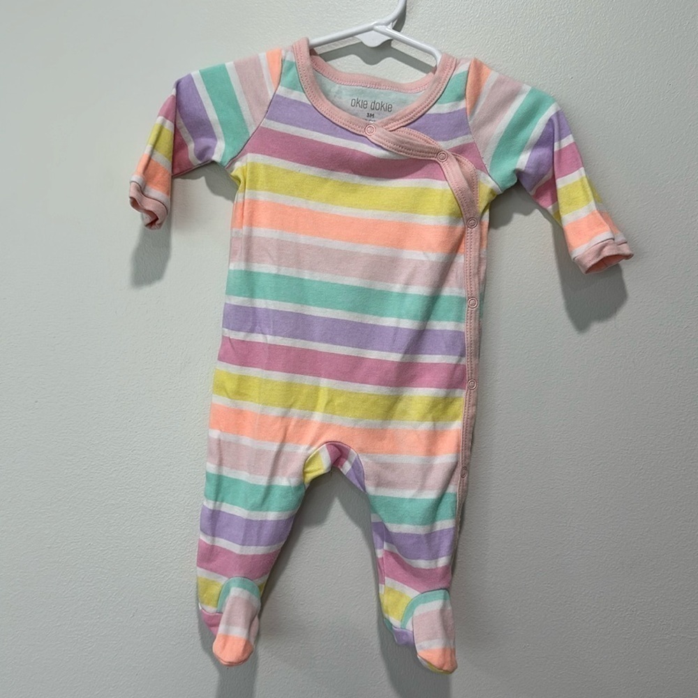 Striped footie onesie